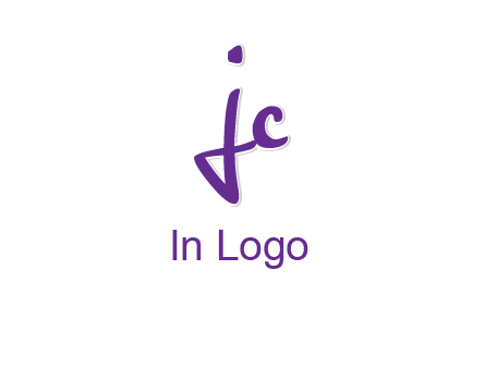 abstract calligraphy letter JC