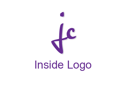 abstract calligraphy letter JC