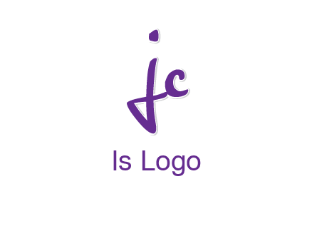 abstract calligraphy letter JC