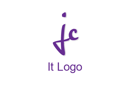 abstract calligraphy letter JC