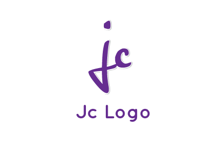 abstract calligraphy letter JC