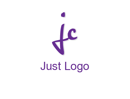 abstract calligraphy letter JC