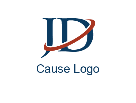swoosh around letters JD logo