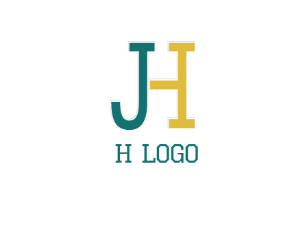 letter j merge with letter H logo