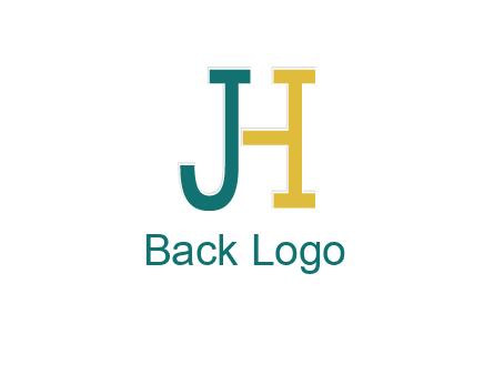 letter j merge with letter H logo