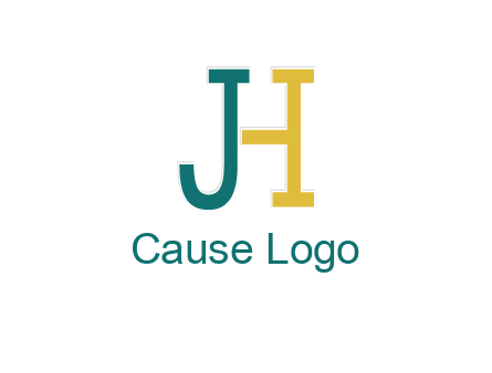letter j merge with letter H logo