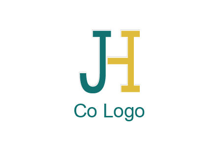letter j merge with letter H logo