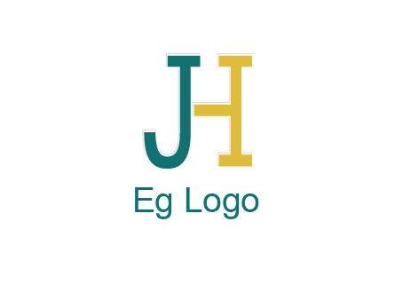 letter j merge with letter H logo