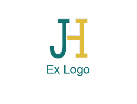 letter j merge with letter H logo