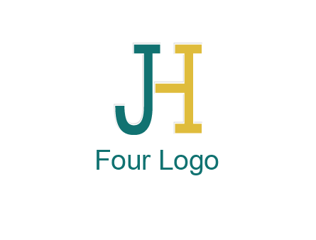 letter j merge with letter H logo