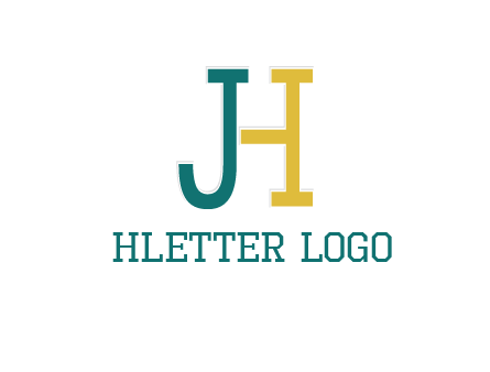 letter j merge with letter H logo