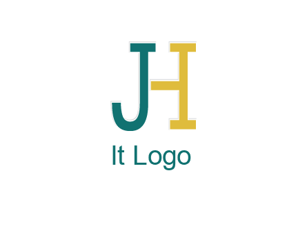 letter j merge with letter H logo