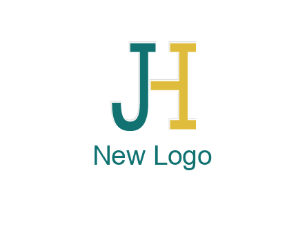 letter j merge with letter H logo