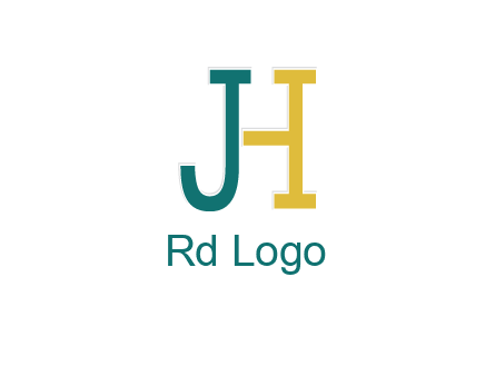 letter j merge with letter H logo