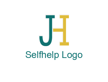 letter j merge with letter H logo