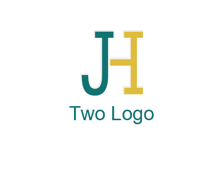 letter j merge with letter H logo