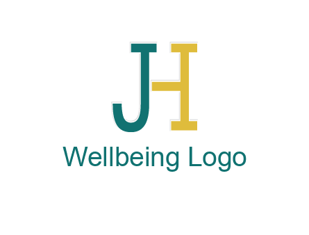 letter j merge with letter H logo