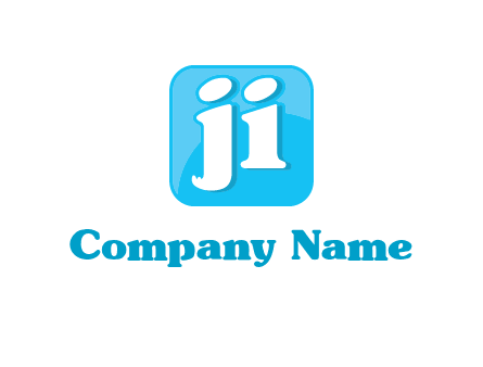 Letters Ji inside rounded square logo