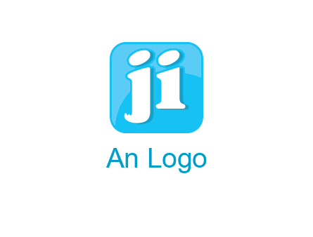 Letters Ji inside rounded square logo