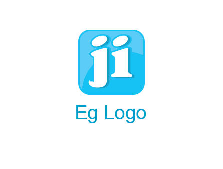 Letters Ji inside rounded square logo