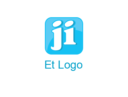 Letters Ji inside rounded square logo