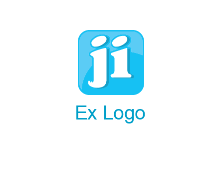 Letters Ji inside rounded square logo