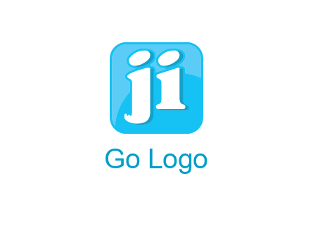 Letters Ji inside rounded square logo