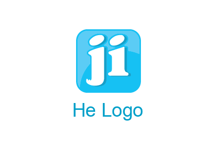 Letters Ji inside rounded square logo