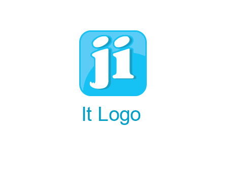 Letters Ji inside rounded square logo