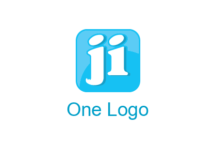 Letters Ji inside rounded square logo