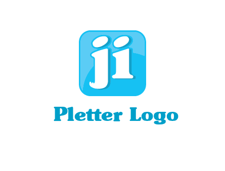 Letters Ji inside rounded square logo