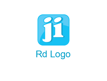 Letters Ji inside rounded square logo