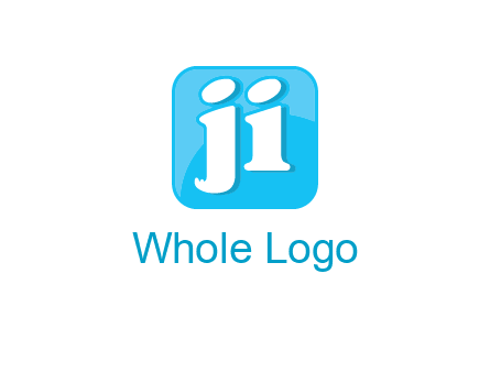 Letters Ji inside rounded square logo