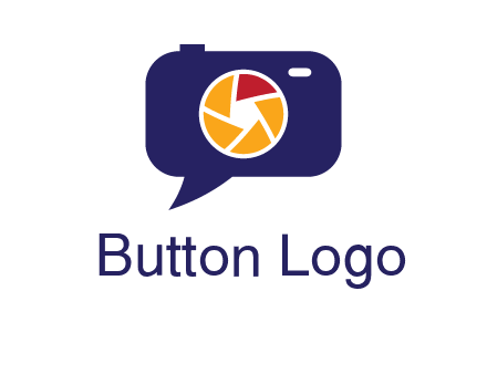 camera as speech bubble with shutter photography logo