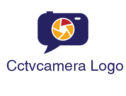 camera as speech bubble with shutter photography logo
