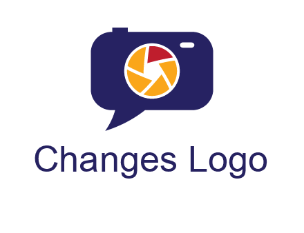 camera as speech bubble with shutter photography logo