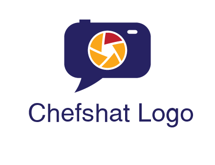 camera as speech bubble with shutter photography logo