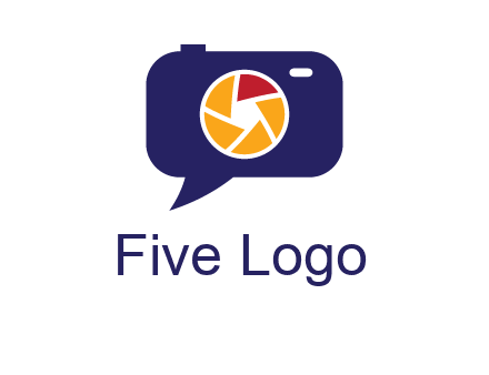 camera as speech bubble with shutter photography logo