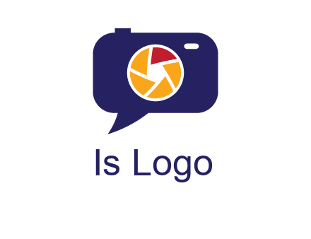 camera as speech bubble with shutter photography logo