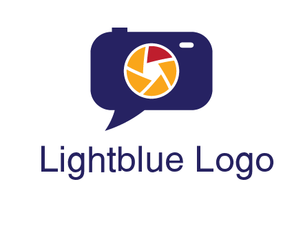 camera as speech bubble with shutter photography logo