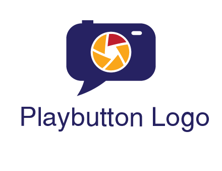 camera as speech bubble with shutter photography logo
