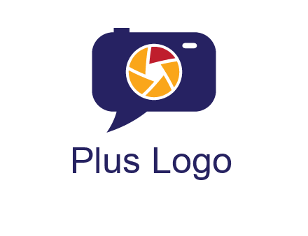 camera as speech bubble with shutter photography logo