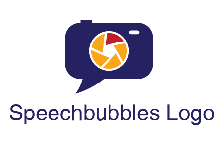 camera as speech bubble with shutter photography logo