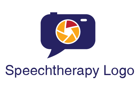 camera as speech bubble with shutter photography logo