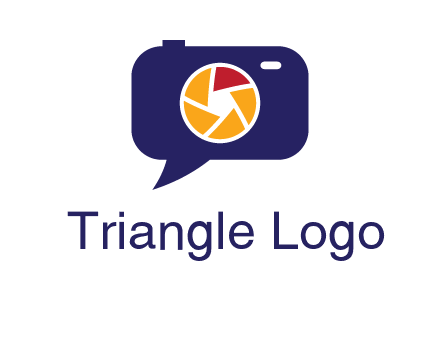 camera as speech bubble with shutter photography logo