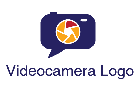 camera as speech bubble with shutter photography logo
