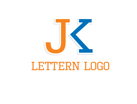 letter j merge with letter k logo