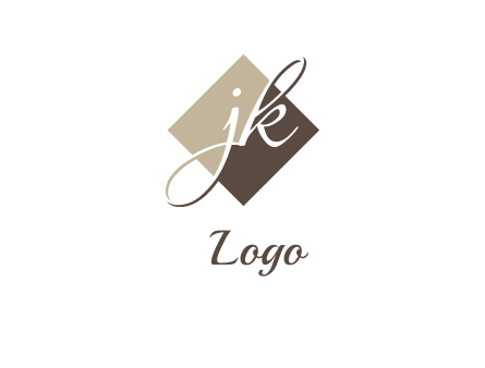 Letters J and K are in a rhombus shape logo