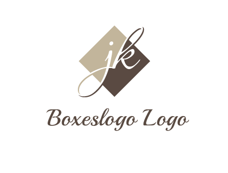 Letters J and K are in a rhombus shape logo