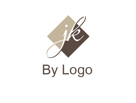 Letters J and K are in a rhombus shape logo